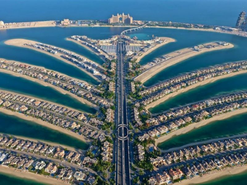 Đảo cọ Palm Islands - Một trong những công trình kỳ công nhất của con người ở bờ biển của Dubai - tour dubai