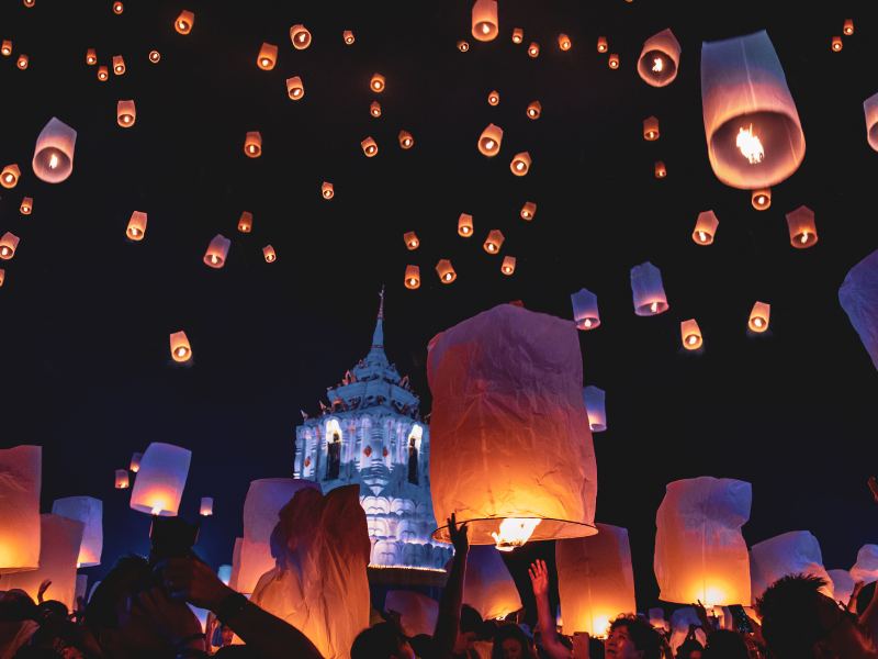 Nghi lễ thả đèn trời Lễ hội Loy Krathong