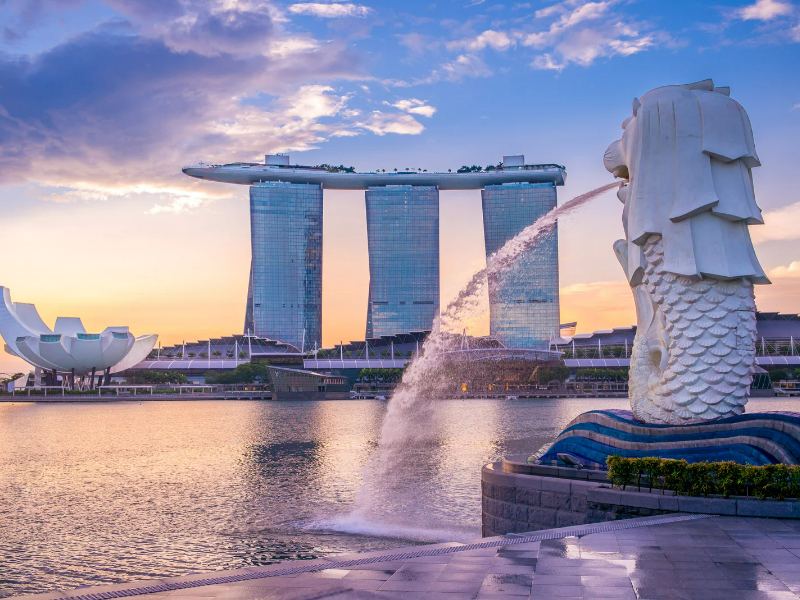 Merlion Park tour Tết