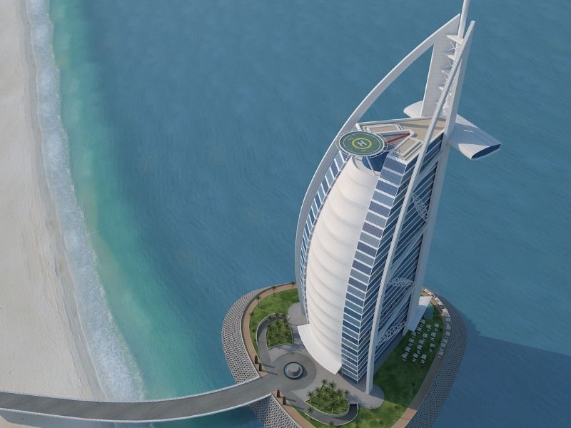 Khách sạn 7 sao nổi tiếng Burj Al Arab-Du lịch Dubai tháng 1